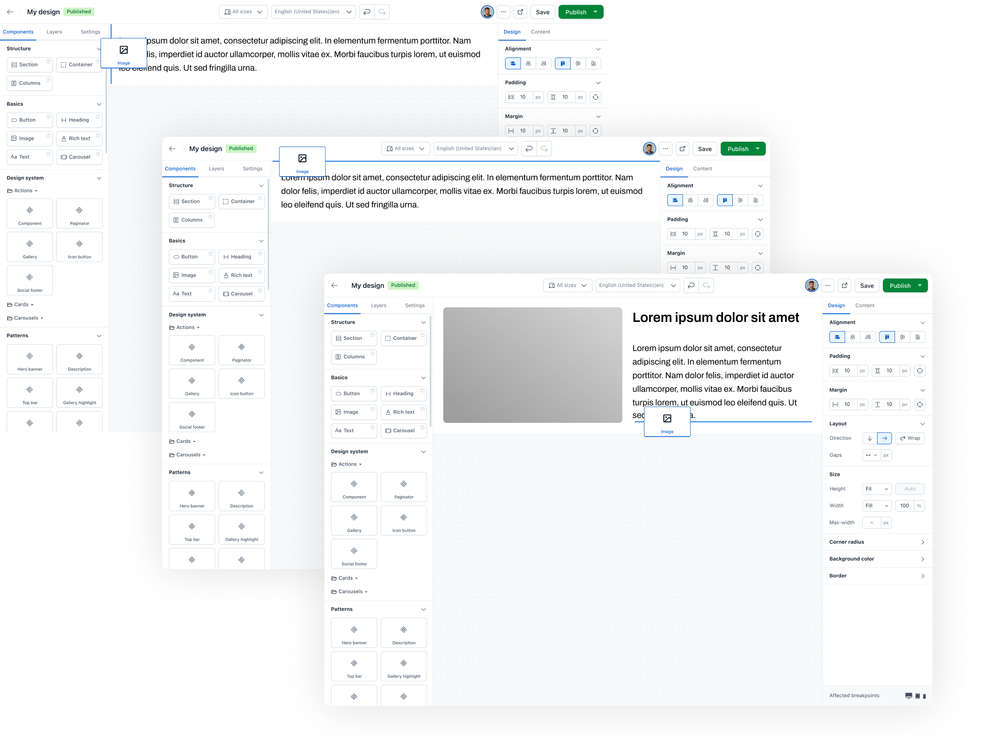 Canvas drag and drop interactions