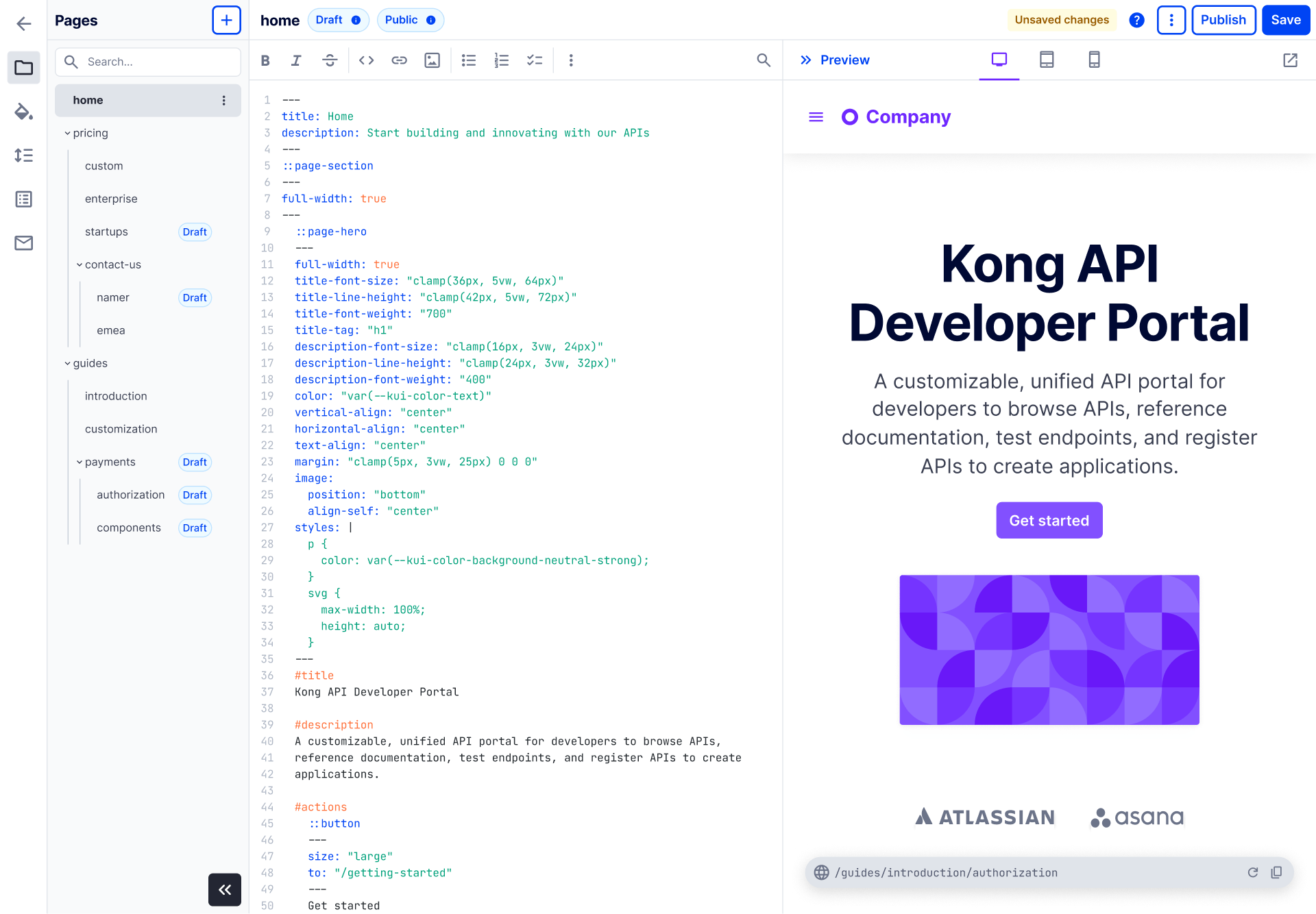 Portal editor